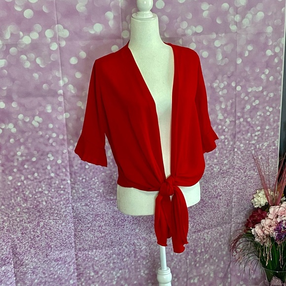 Front tie blouse, fits loosely or tightly tied, your choice - Picture 8 of 13